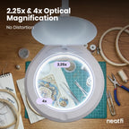 6" Glass Lens Elite Magnifying Lamp with Clamp – Glare-Free, Non-polar Dimming for Reading, White