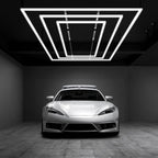 Plafonnier LED 2 rectangles 35 200 lumens avec kit de suspension pour magasins et salles de sport, blanc froid