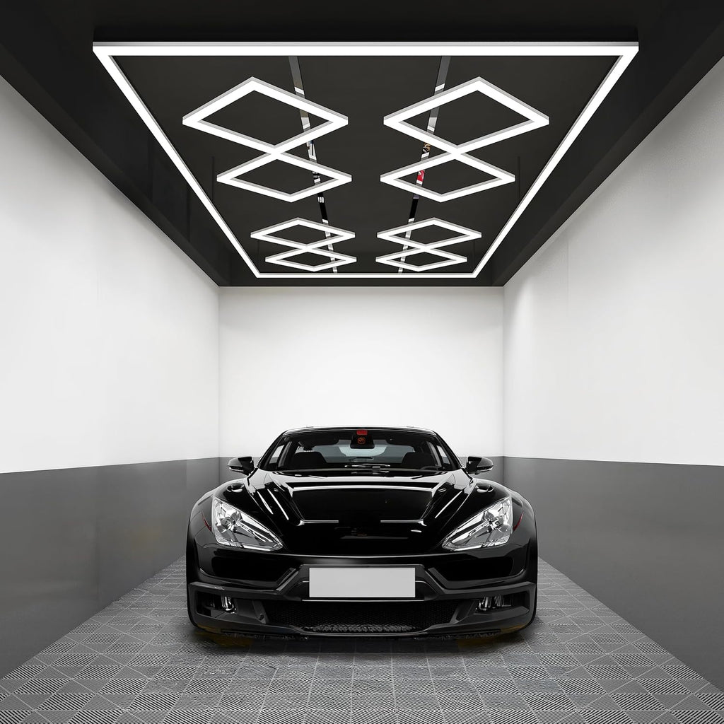 49,280 Lumens LED Garage Light, 8-Hex Grid, Close-to-Ceiling, Cool White