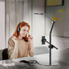 Modern Multi-functional LED Desk Lamp with Base & Cellphone Holder USB/Plug Type - Black