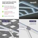 6-Arrow Shape Ultra-Bright LED Ceiling Light – 42,2400 Lumens for Warehouses & Gyms, Cool White