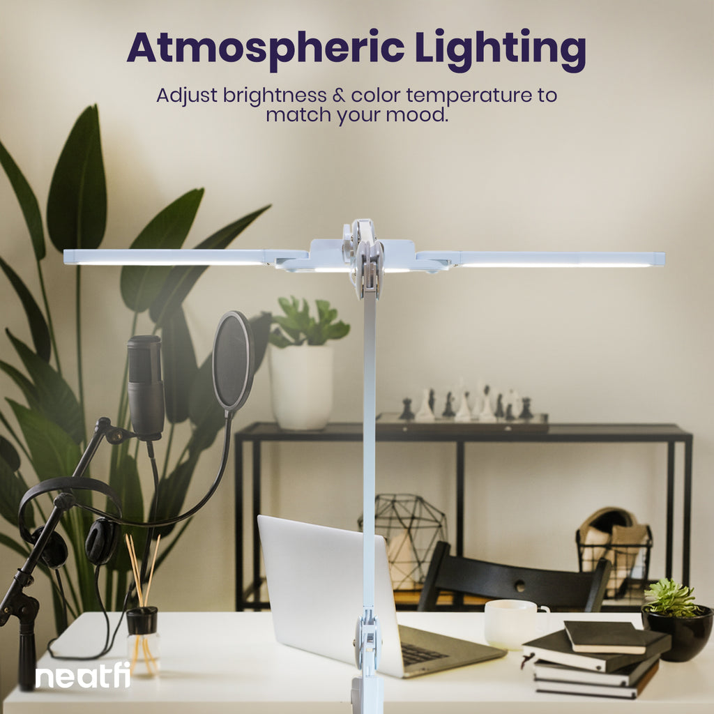 41” LED Desk Lamp, Dimmable, 360 SMD LEDs, CRI 95, Adjustable Color Temperature, Task Lamp for Home, Office, and Workbench