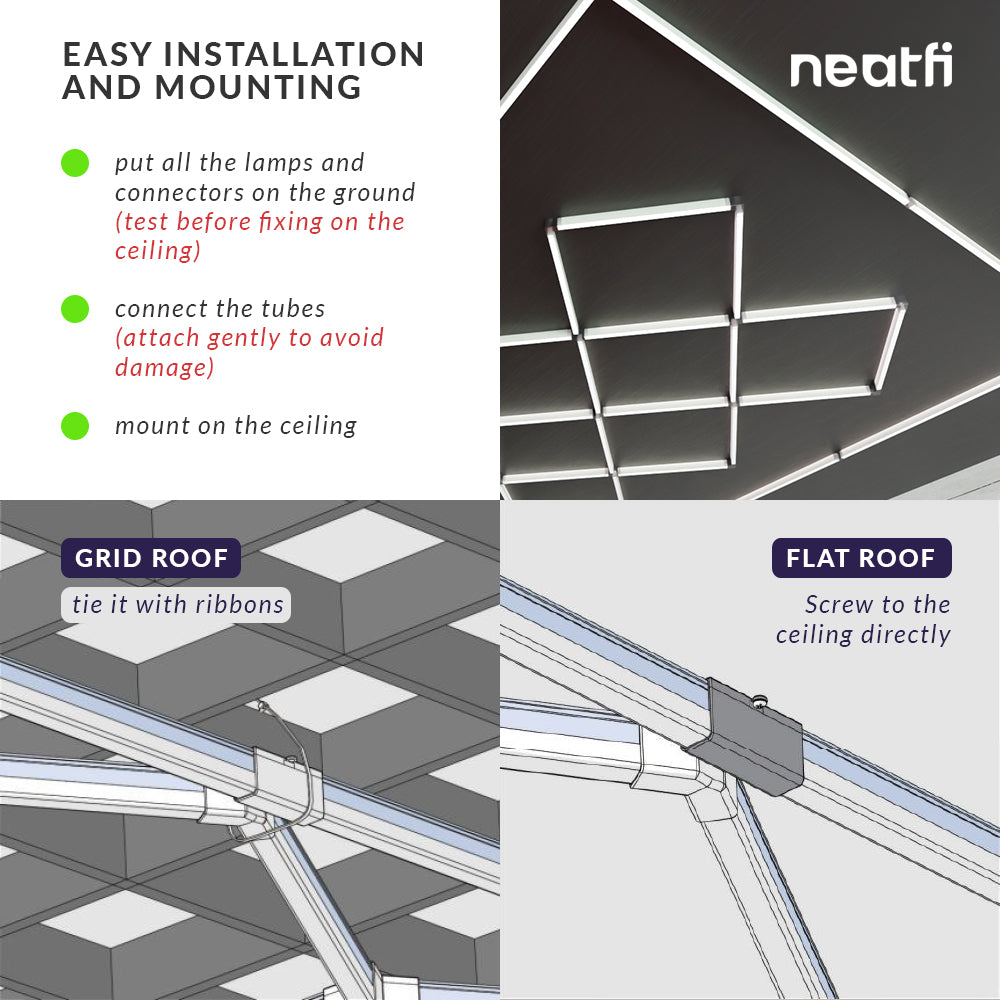 56,320 Lumens Ultra-Bright Diamond Grid LED Ceiling Light for Basements, Shops & Gyms, Cool White
