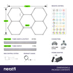 5 Hex Grids RGB LED Ceiling Light – P54 Rated Shop Lighting for Gaming Rooms & Home Theaters