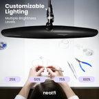 20” Wide Head LED Desk Lamp with Base – 2200 Lumens Task Light for Home Office & Crafts, Black