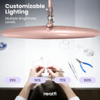 20” Wide Head LED Desk Lamp with Clamp – 2200 Lumens Task Light for Home Office & Crafts, Rose Gold