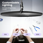 20” Wide Head LED Desk Lamp with Clamp – 2200 Lumens Task Light for Home Office & Crafts, Space Gray