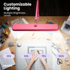 Lampe de bureau LED à pince de 56 cm de large – Lampe de travail de 2500 lumens pour établi et travaux manuels, rose
