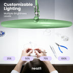20” Wide Head LED Desk Lamp with Clamp – 2200 Lumens Task Light for Home Office & Crafts, Midnight Green