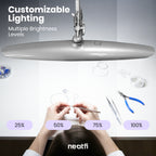 Lámpara LED de escritorio con pinza de 20” de ancho – Luz de trabajo de 2200 lúmenes para oficina y manualidades, plateada