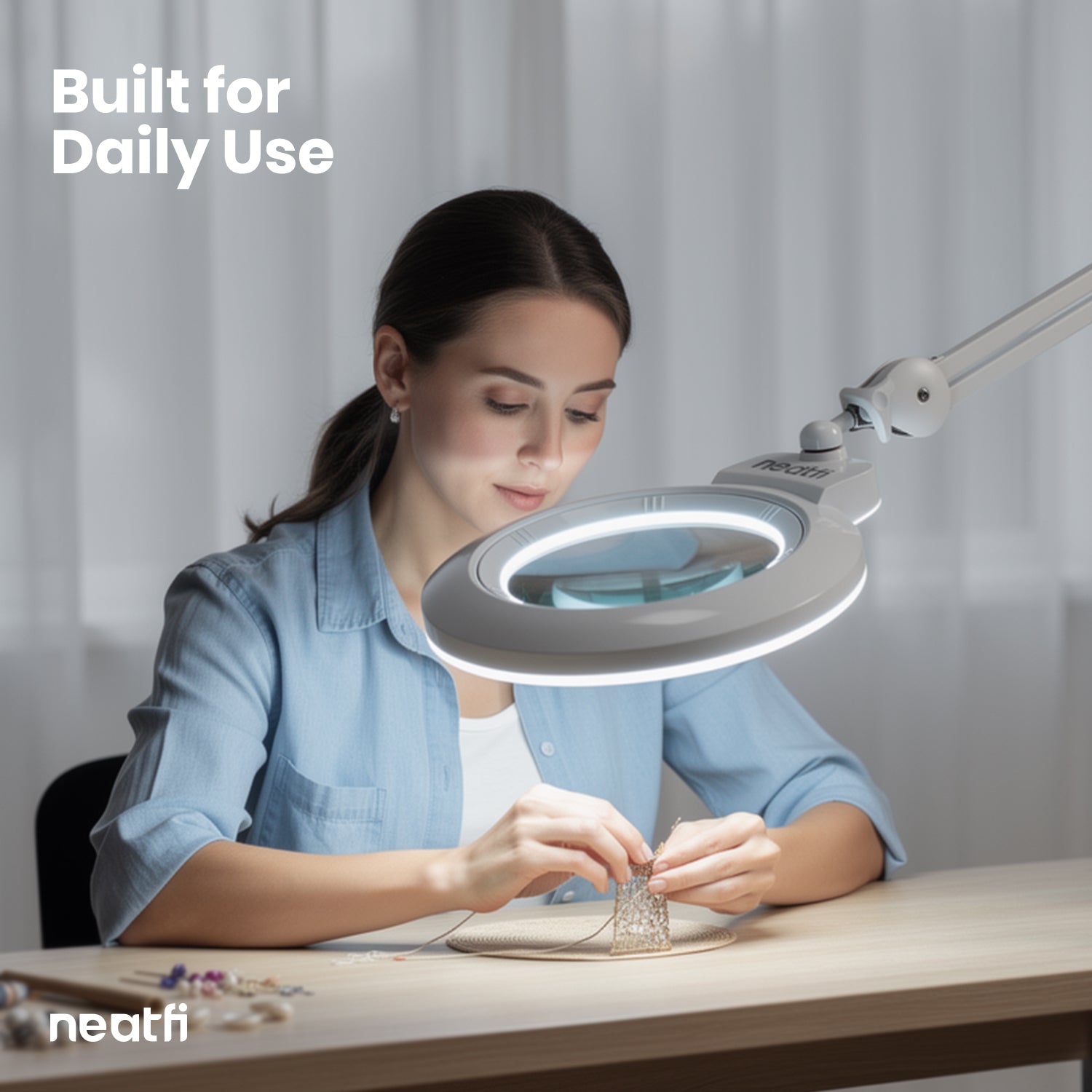 luxページ 7” Wide Acrylic Lens LED Magnifying Lamp with Base – 1600 Lumens