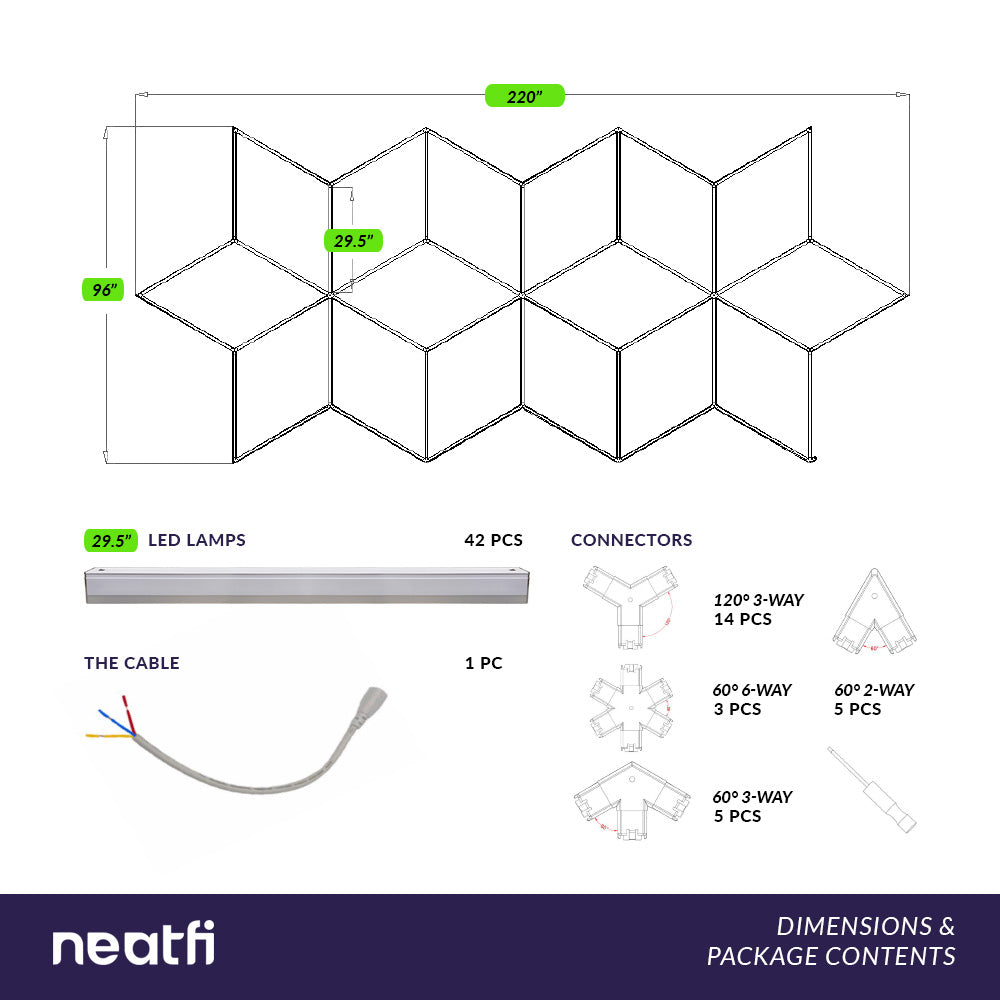 Snowflake Pattern LED Ceiling Light with Hanging Kit for Auto Shops, Salons & Gyms, Cool White