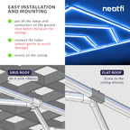 6-Arrow Shape Ultra-Bright LED Ceiling Light – 42,2400 Lumens for Warehouses & Gyms, Blue