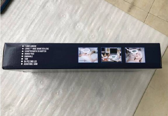 7” Wide Acrylic Lens LED Magnifying Lamp with Clamp – 1600 Lumens, Dimmable for Close Works, Silver