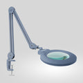 7” Wide Acrylic Lens LED Magnifying Lamp with Clamp – 1600 Lumens, Dimmable for Close Works, Gray