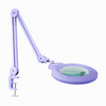 Lámpara de aumento LED con lente acrílica de 7" de ancho y abrazadera – 1600 lúmenes, regulable para trabajos de precisión, lavanda