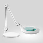 Lámpara LED con Lupa y Base de Acrílico de 7" de Ancho – 1600 Lúmenes, Regulable para Trabajos de Precisión, Blanca