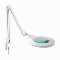 Lámpara LED de aumento con lente de cristal de 7" de ancho y abrazadera – 1600 lúmenes, regulable para trabajos de precisión, blanca