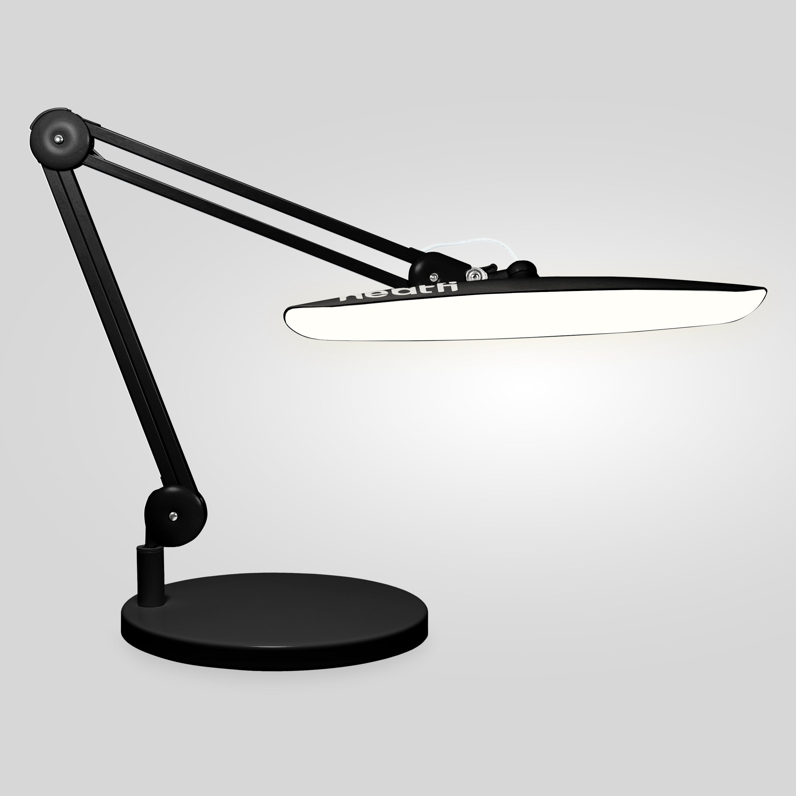 Lámpara de escritorio LED de 20” de ancho con base – Luz de trabajo de 2200 lúmenes para oficina en casa y manualidades, negra