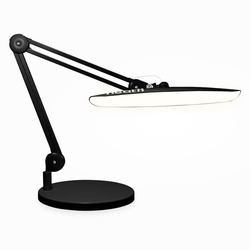 Lámpara de escritorio LED de 20” de ancho con base – Luz de trabajo de 2200 lúmenes para oficina en casa y manualidades, negra