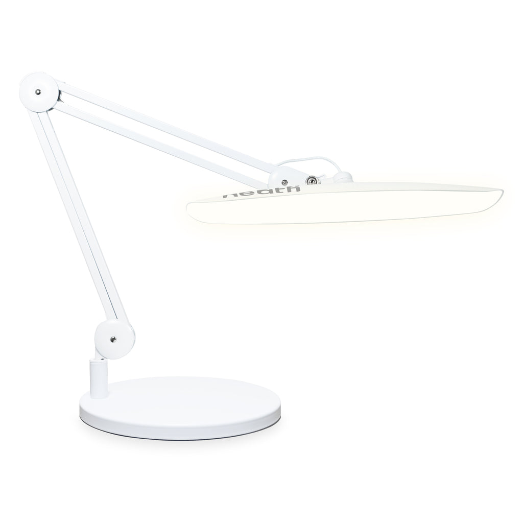 Lámpara de escritorio LED de 20” de ancho con base – Luz de trabajo de 2200 lúmenes para oficina en casa y manualidades, negra