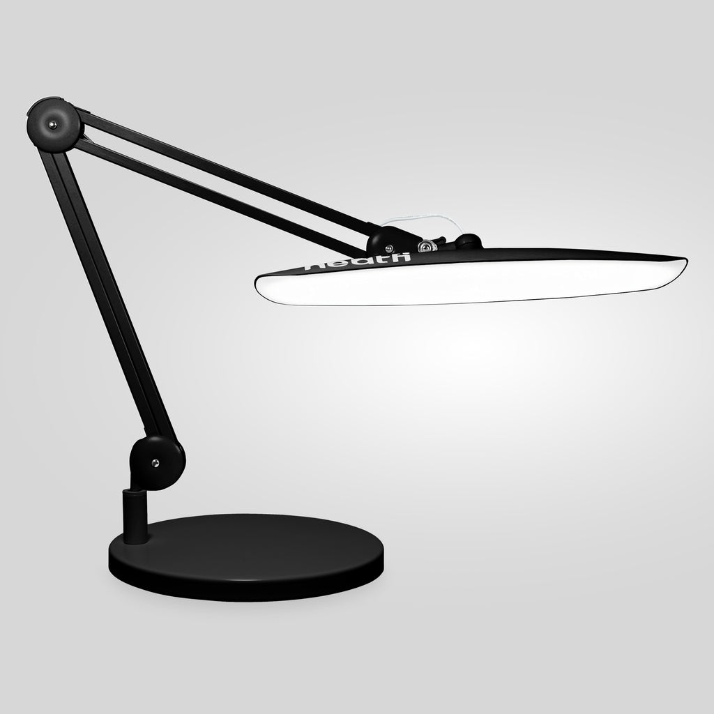 20” Wide Head LED Desk Lamp with Base – 2200 Lumens Task Light for Home Office & Crafts, Black
