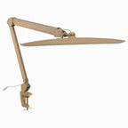 20” Wide Head LED Desk Lamp with Clamp – 2200 Lumens Task Light for Home Office & Crafts, Brown Wood