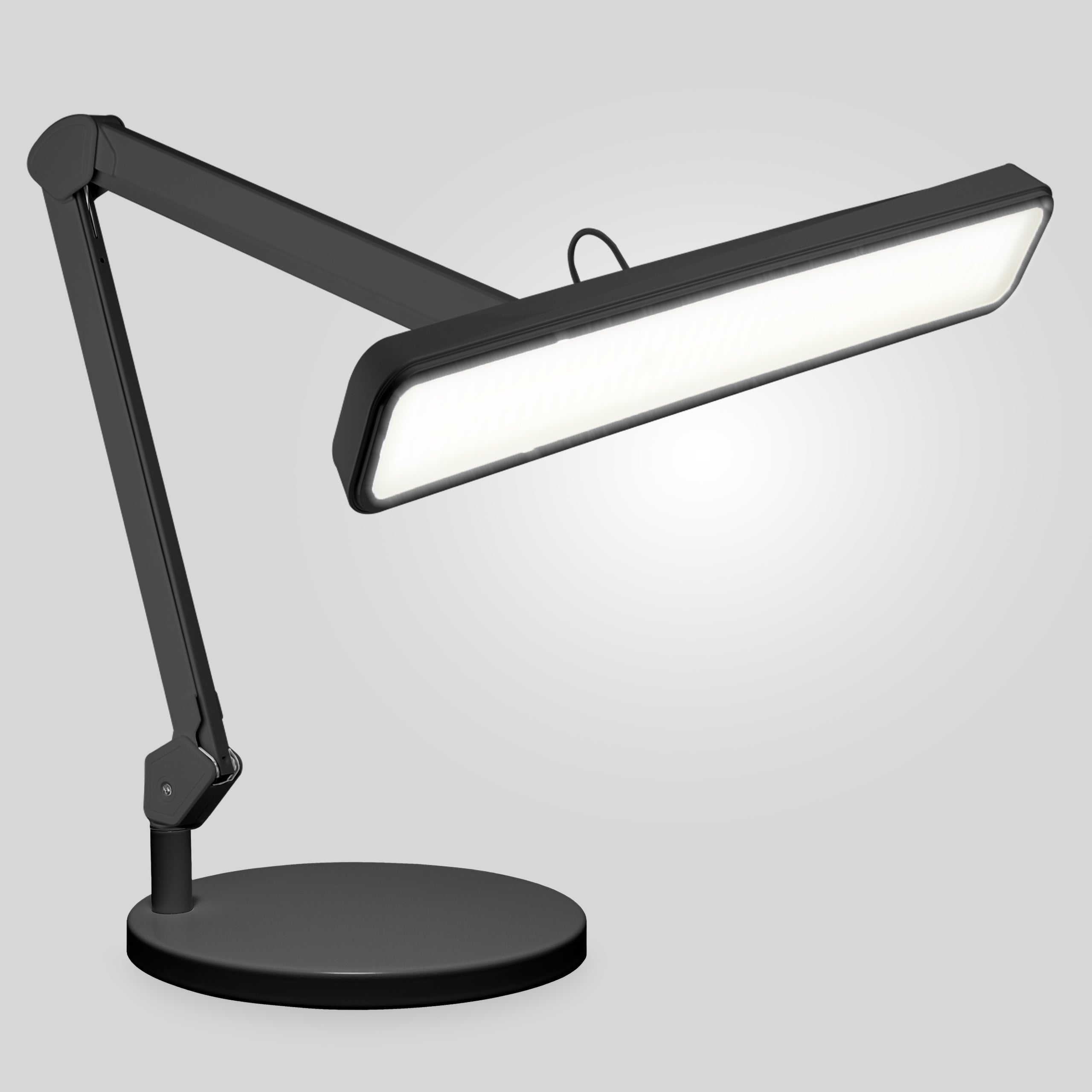 Lampe de bureau LED à large abat-jour 22" avec base – Lampe de travail 2500 lumens pour établi et travaux manuels, noire