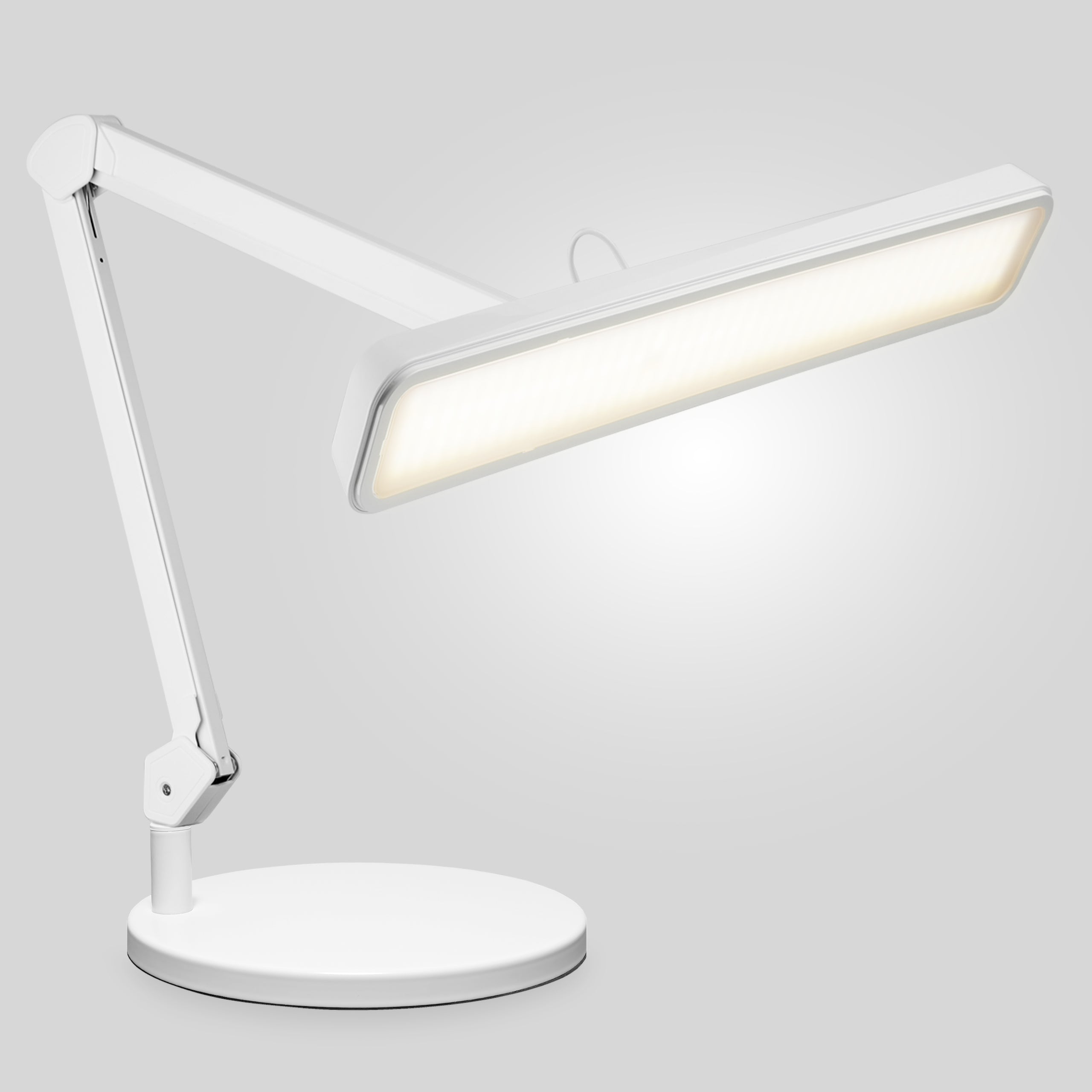 2500 Lumens LED Desk Lamp with Base – 22" Wide Shade, 5 Color Modes for Nails & Crafts, White