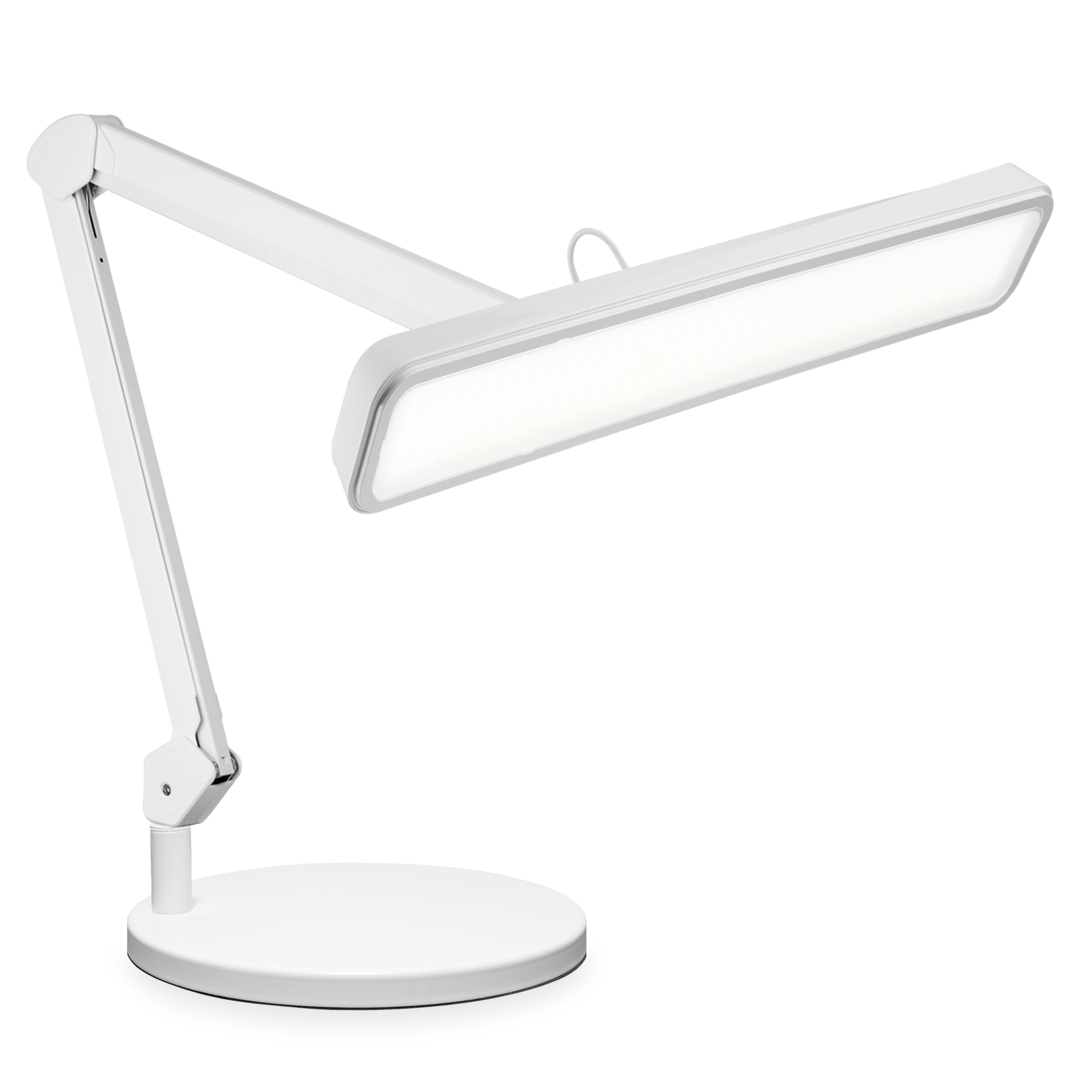 22” Wide Shade LED Desk Lamp with Base – 2500 Lumens Task Light for Workbench & Crafts, White