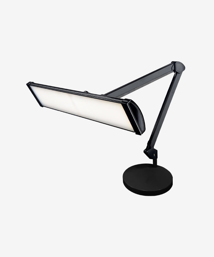 Neatfi 26inches wide Black adjustable desk lamp with base on a white background