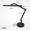 Neatfi Black desk lamp with base measurements on a white background