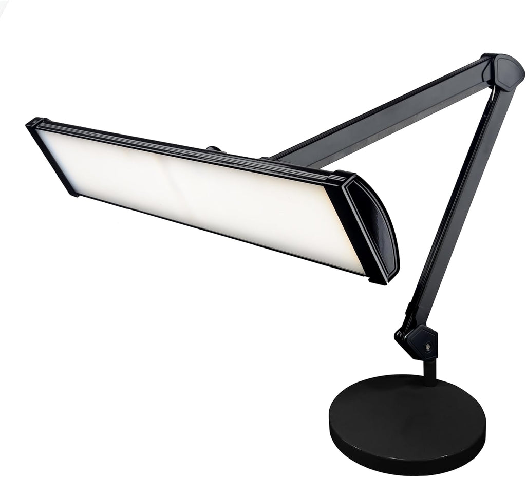 26" Wide Shade 3,500 Lumens Ultra LED Touch Control Desk Lamp with Base, Dimmable Computer Light, Adjustable Desk Light for Home, Office, Crafts, Nails & Hobbies - Black