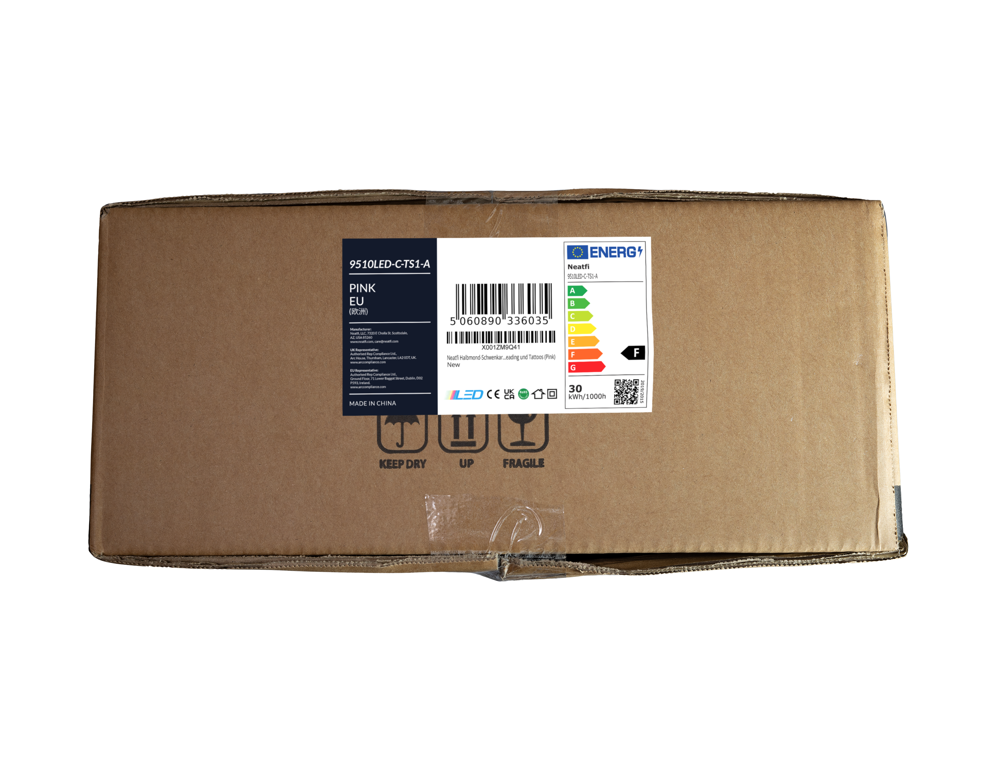 Half Moon LED Table Lamp with Base & Clamp – 2500 Lumens, 5 Light Modes for Nail Arts, Pink