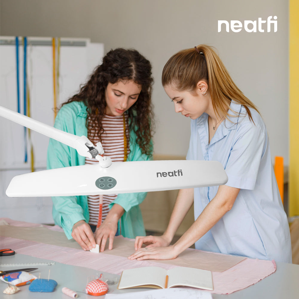 2260 Lumens Elite Task Lamp with Clamp – 22" Wide, 3 Color Modes for Nails & Crafts, White