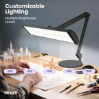 3500 Lumens LED Desk Lamp with Base – 26" Ultra-Wide, 3 Light Modes, Touch Control Light, Black