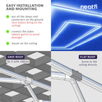 2 Rectangles LED Car Garage Light – 35,200 Lumens, Easy Installation for Shops & Gyms, Blue