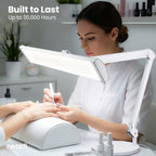 3500 Lumens LED Desk Lamp – 26” Ultra-Wide Shade, Non-Flickering Task Light with Base, White