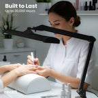 3500 Lumens LED Desk Lamp – 26” Ultra-Wide Shade, Non-Flickering Task Light with Clamp, Black
