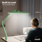 20” Wide Head LED Desk Lamp with Clamp – 2200 Lumens Task Light for Home Office & Crafts, Midnight Green