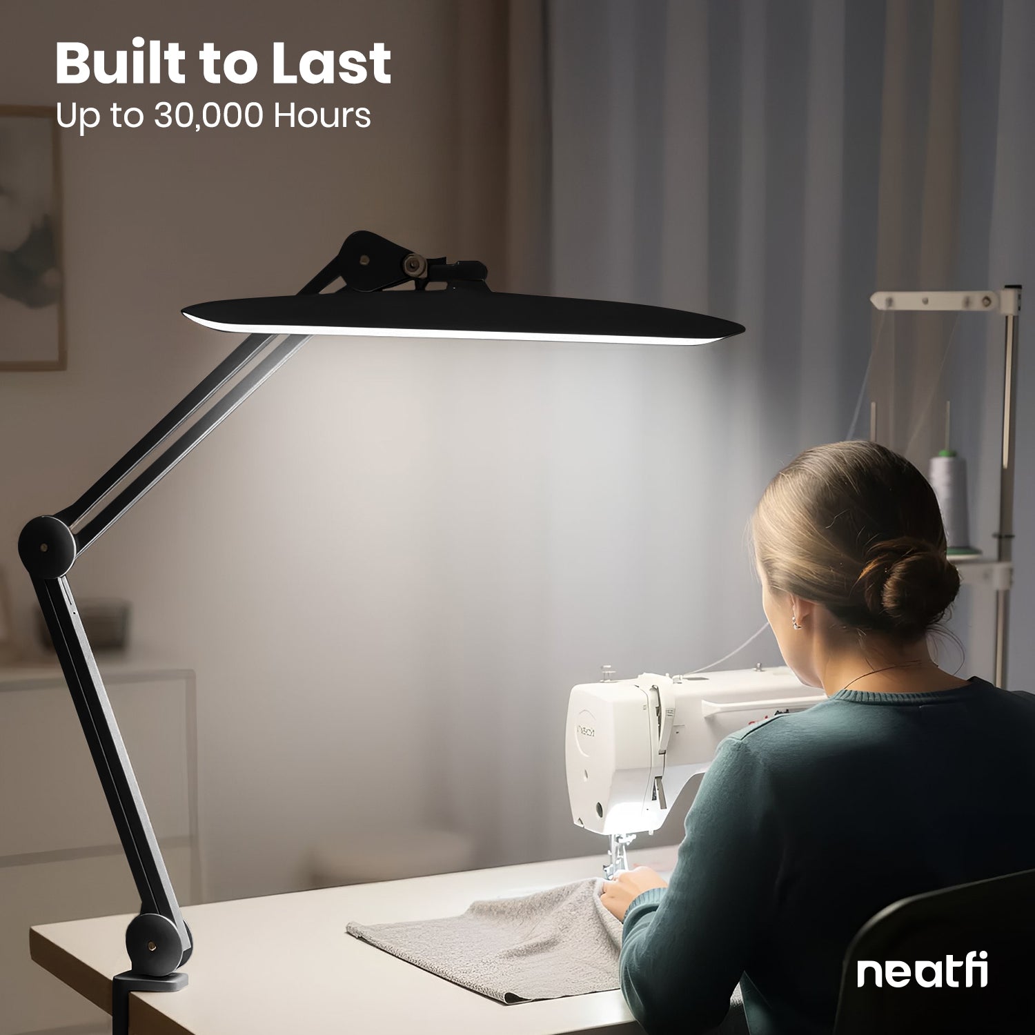 Le filページ 20” Wide LED Desk Lamp with Clamp – Dimmable, Flicker-Free – Neatfi