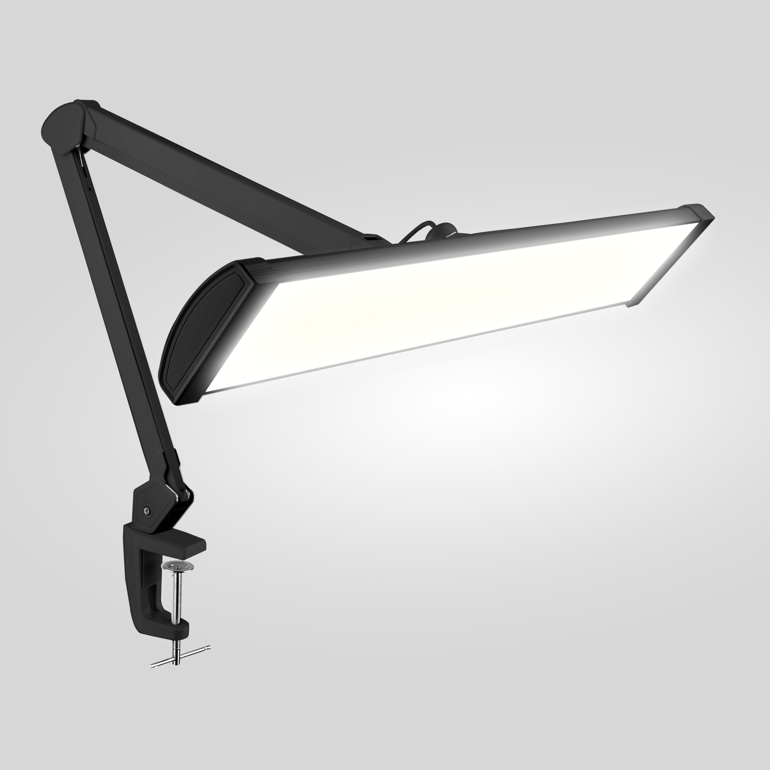 3500 Lumens LED Desk Lamp with Clamp – 26" Ultra-Wide, 3 Light Modes, Touch Control Light, Black