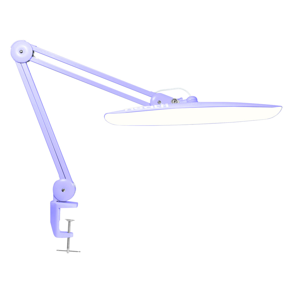 2200 Lumens LED Desk Lamp with Clamp – 20” Wide Shade, 3 Light Modes, Dimmable Task Light, Lavender