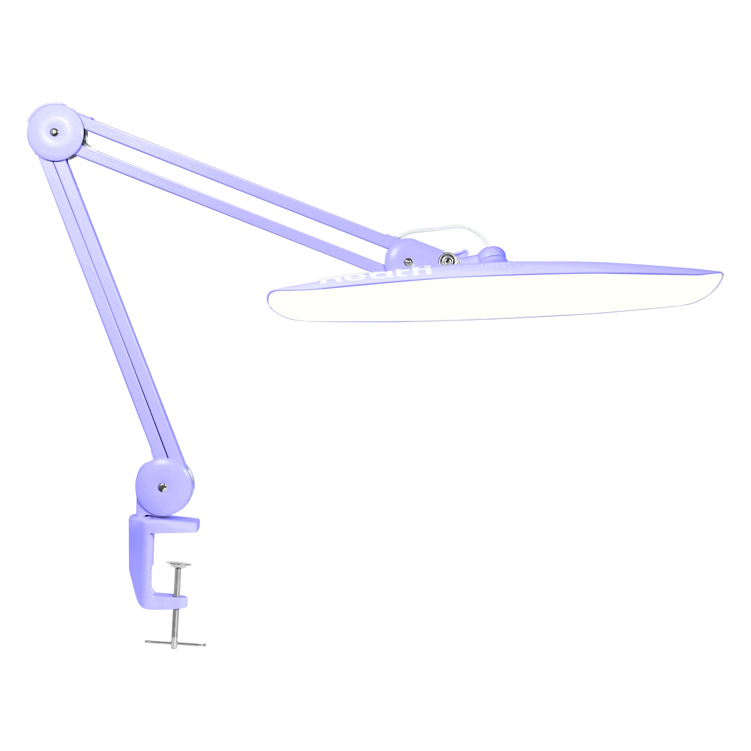 2200 Lumens LED Desk Lamp with Clamp – 20” Wide Shade, 3 Light Modes, Dimmable Task Light, Lavender