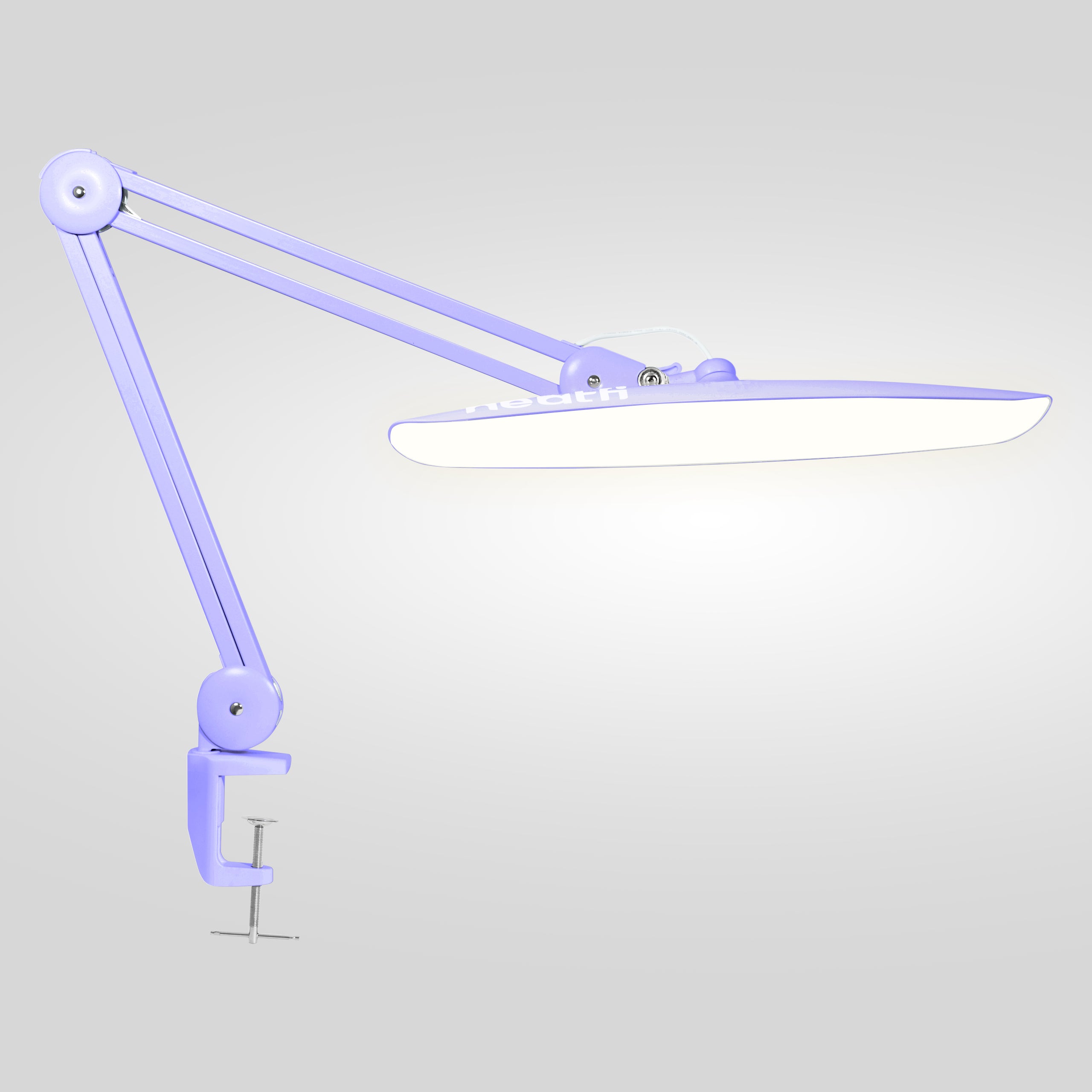 2200 Lumens LED Desk Lamp with Clamp – 20” Wide Shade, 3 Light Modes, Dimmable Task Light, Lavender