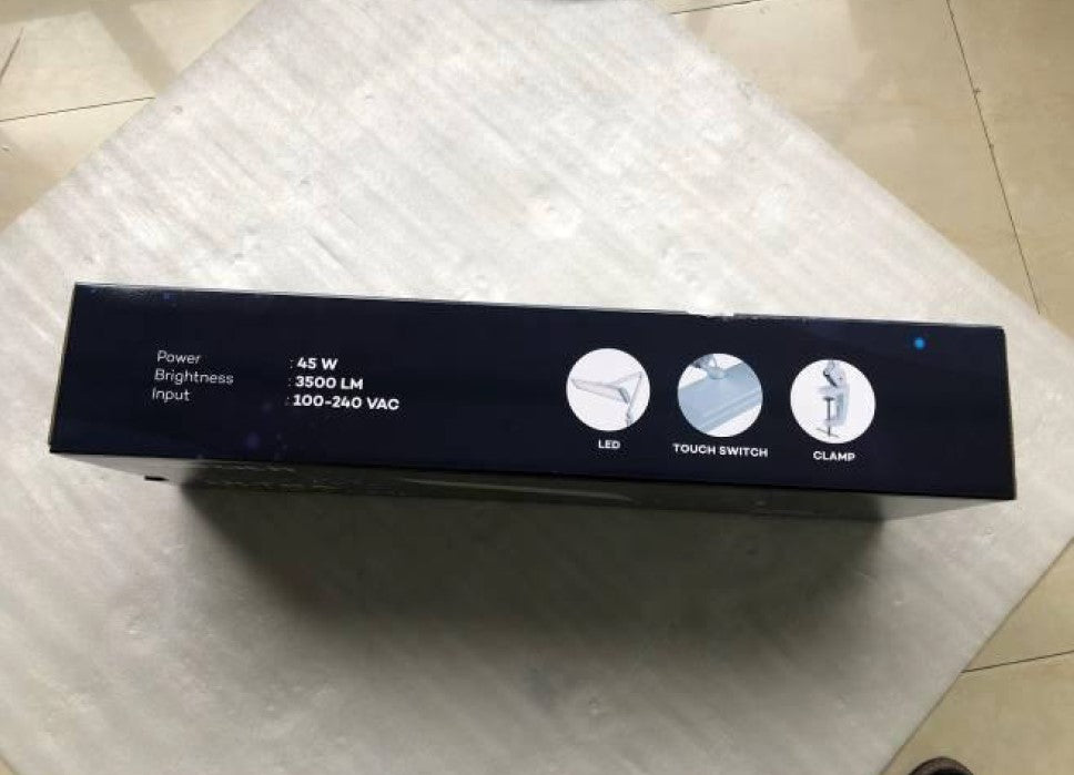 3500 Lumens LED Desk Lamp – 26” Ultra-Wide Shade, Non-Flickering Task Light with Clamp, Black