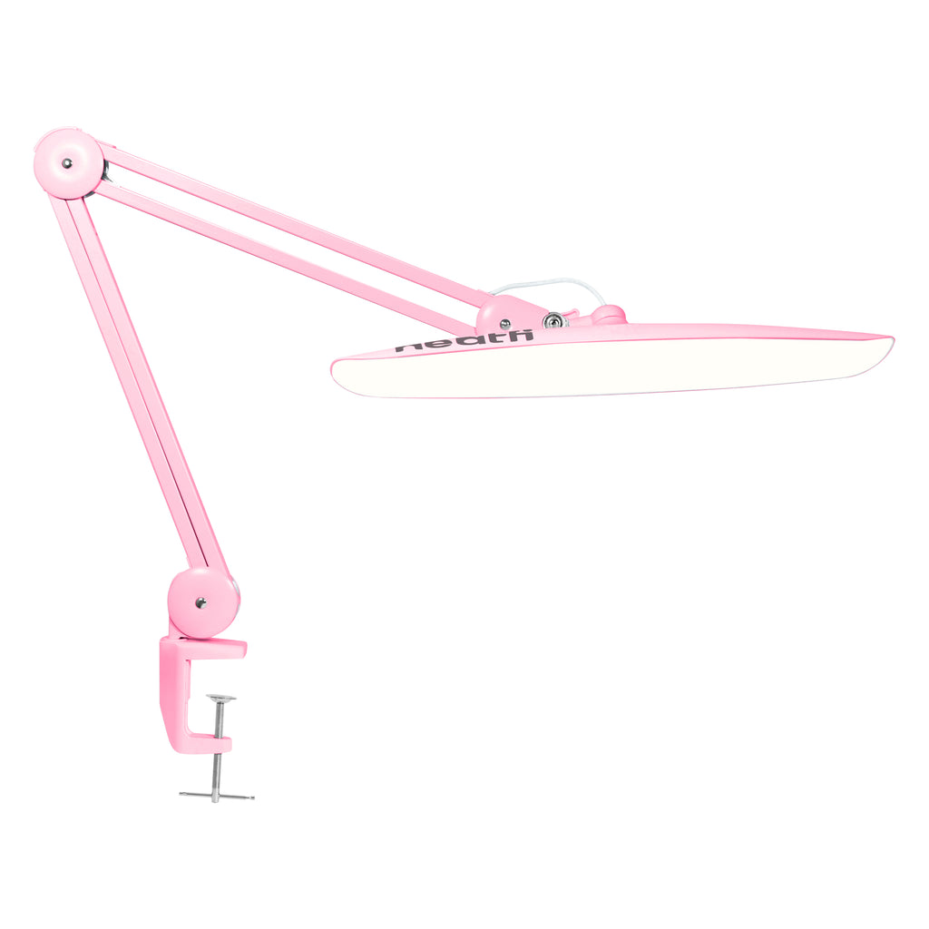 2200 Lumens LED Desk Lamp with Clamp – 20” Wide Shade, 3 Light Modes, Dimmable Task Light, Pink