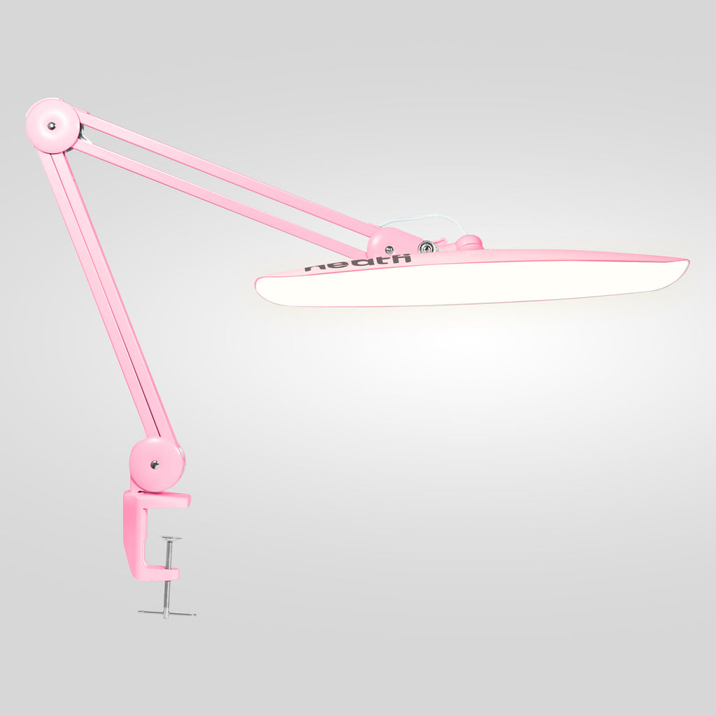 2200 Lumens LED Desk Lamp with Clamp – 20” Wide Shade, 3 Light Modes, Dimmable Task Light, Pink