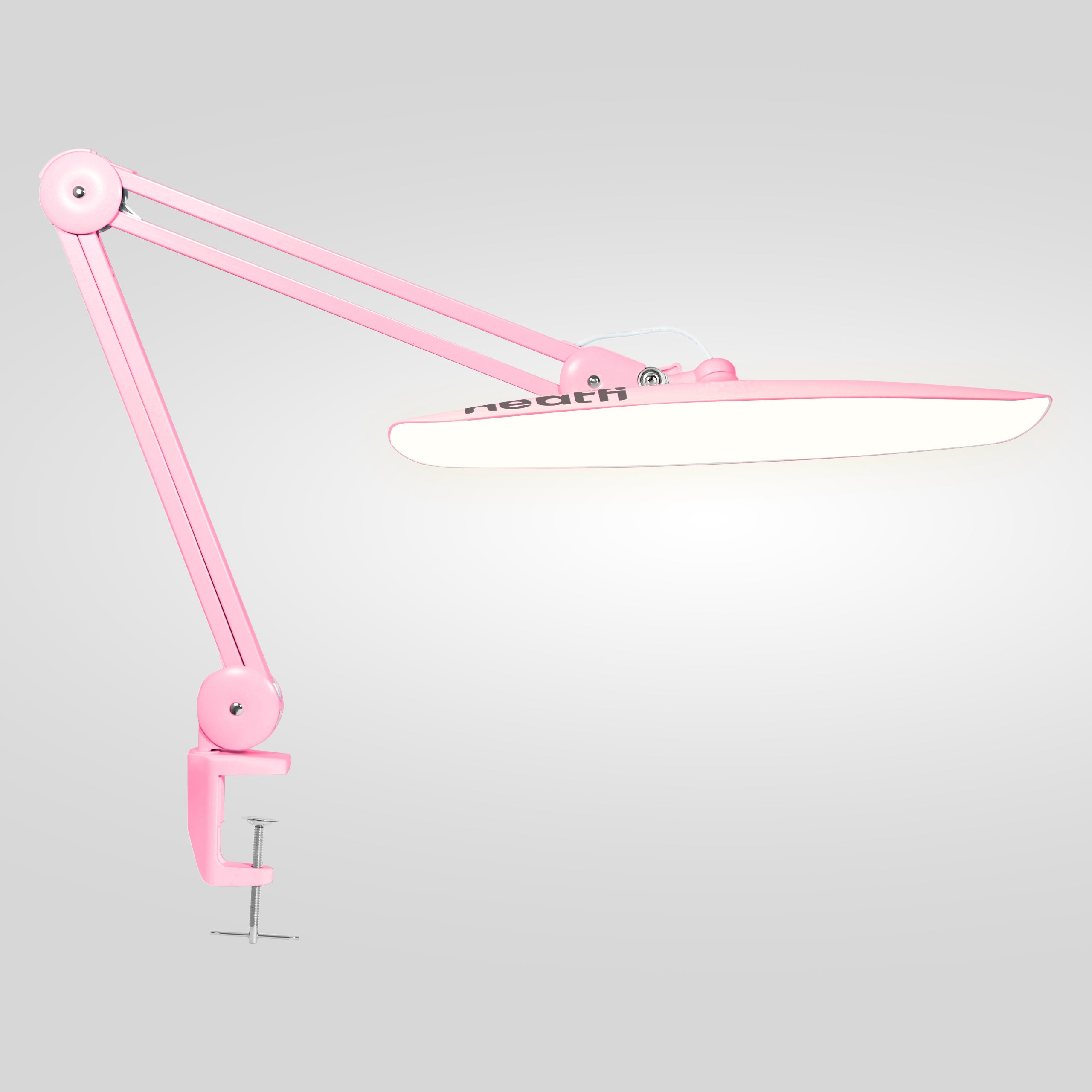 2200 Lumens LED Desk Lamp with Clamp – 20” Wide Shade, 3 Light Modes, Dimmable Task Light, Pink