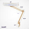 20" Wide Lamp XL 2,200 Lumens LED Task Lamp with Clamp, 3 Light Modes - Gold